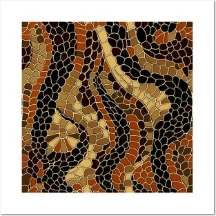 Black Red & Gold Snake Skin Pattern Posters and Art